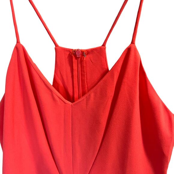 Mustard Seed V-Neck Ruffle Halter Neck Coral Romper Size Medium NWT - Picture 4 of 11